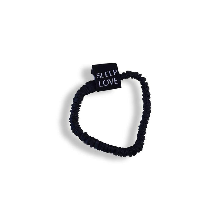 Midnight Black Silk Scrunchies - SleepLove