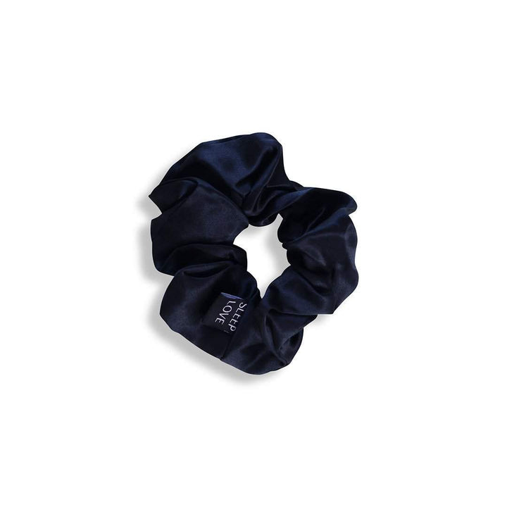 Midnight Black Silk Scrunchies - SleepLove