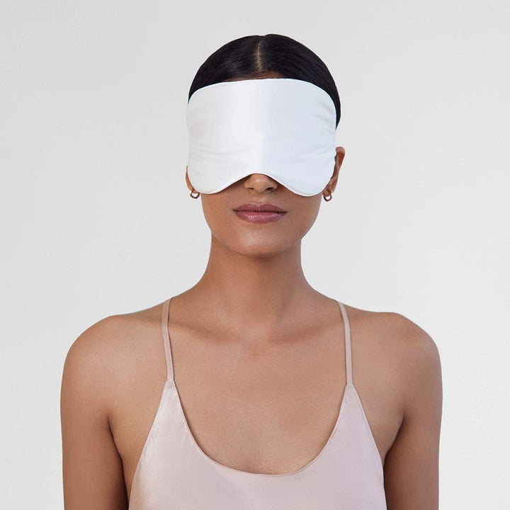 Moon White Mulberry Silk Eye Mask - SleepLove