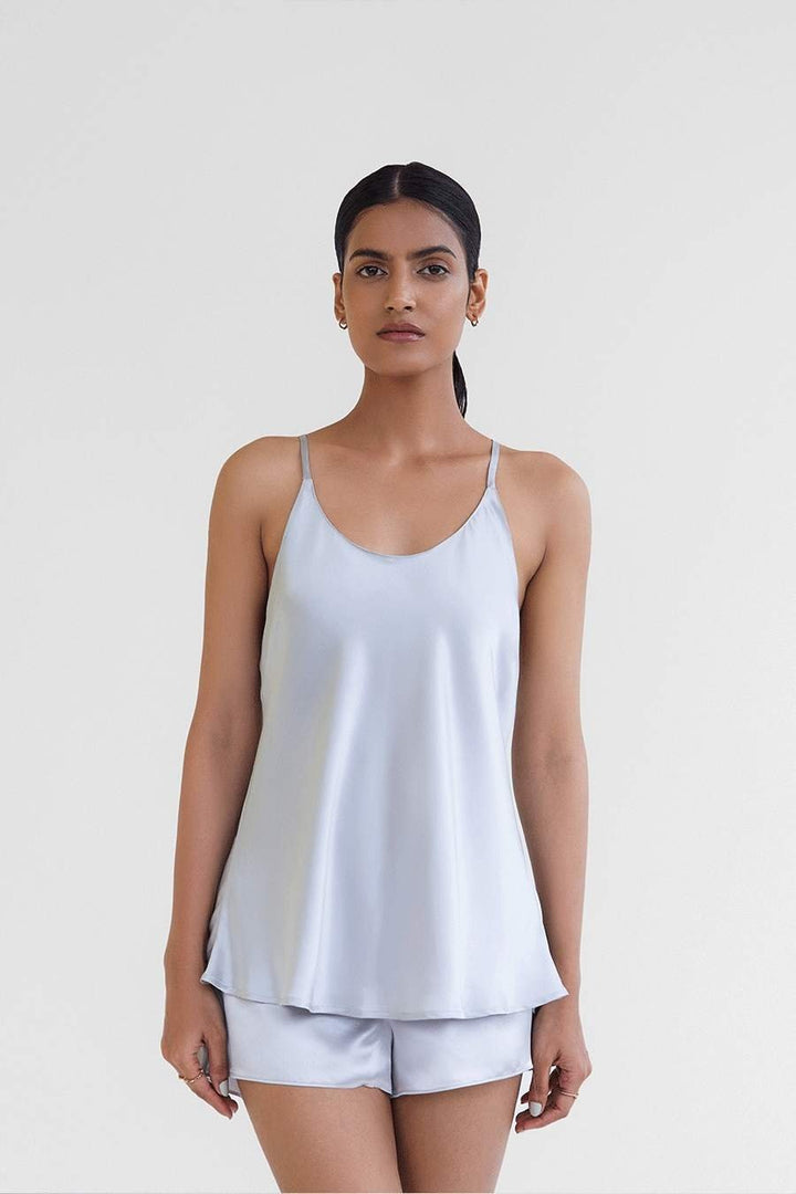 Twilight Silver Silk Camisole Set - SleepLove